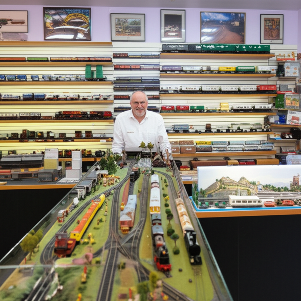 Model train shop interior